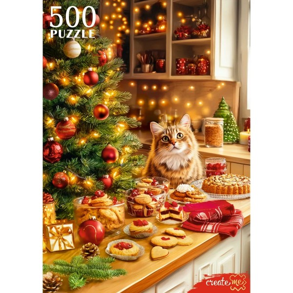 Рыжий кот Пазл 500  Новогодний уют П500-7624 Россия