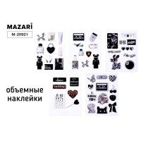 Наклейки объемные эпоксидные, 5 дизайнов M-20921 Mazari
