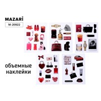 Наклейки объемные эпоксидные, 5 дизайнов M-20922 Mazari