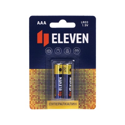 Элемент питания  Eleven AAА LR03 алкалиновый ВС2   ЦЕНА ЗА 1ШТ 301753 Eleven  301753