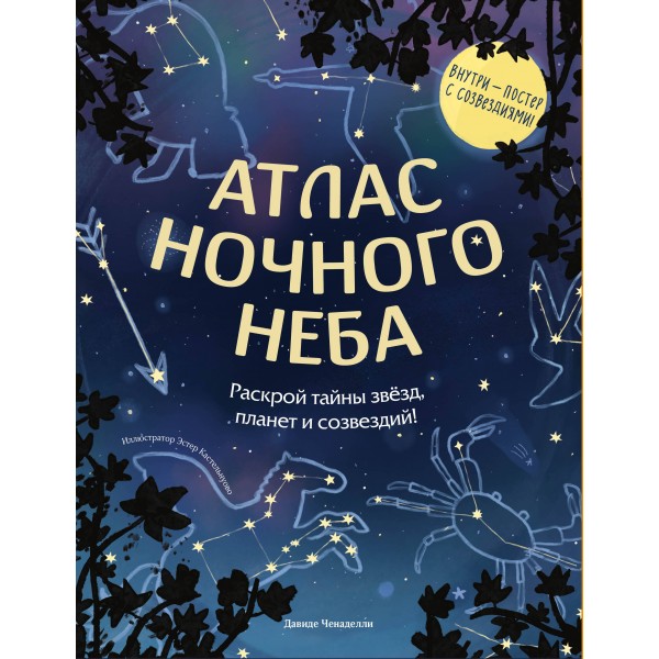 Атлас ночного неба. Раскрой тайны звёзд, планет и созвездий! (с постером). Д. Ченаделли