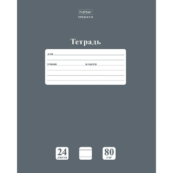 Тетрадь 24 листа А5 линия Ньютон Пастель Серый агат 80г/м2 24Т5A2_05060 Хатбер  091745