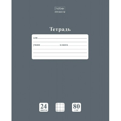 Тетрадь 24 листа А5 клетка Ньютон Пастель Серый агат 80г/м2 24Т5A1_05060 Хатбер  091743