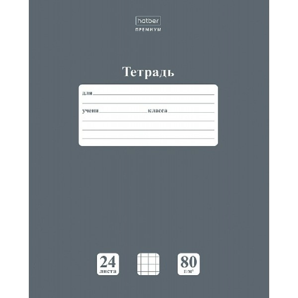 Тетрадь 24 листа А5 клетка Ньютон Пастель Серый агат 80г/м2 24Т5A1_05060 Хатбер  091743