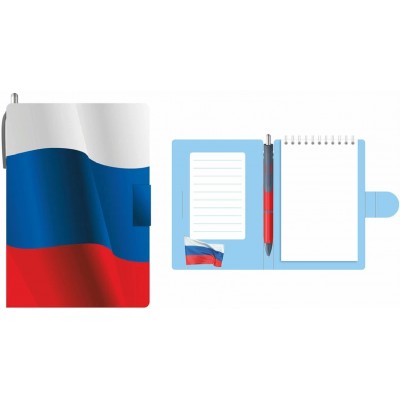 Блокнот 50 листов А6 без линовки, гребень Триколор 80г/м2 + ручка NB0121 Lamark 128/030340 Блокнот 50 листов А6 без линовки, гребень Триколор 80г/м2 + ручка NB0121 Lamark 128/030340