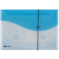 Папка на резинке А4 400мкм 4 отделения, прозрачная, синяя TF0404-BL Lamark 24/96 128/63002 Папка на резинке А4 400мкм 4 отделения, прозрачная, синяя TF0404-BL Lamark 24/96 128/63002