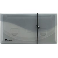 Папка на резинке А4 400мкм DL 110х220 4 отделения, прозрачная, серая TF0405-GR Lamark 24/144 128/63013