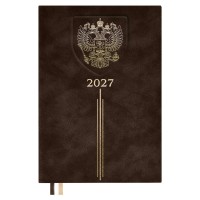 Ежедневник датированный 2027 А5 176 листов твердая обложка, кожзам Escalada Тиволи коричневый 73503 Феникс 10/20 Ежедневник датированный 2027 А5 176 листов твердая обложка, кожзам Escalada Тиволи коричневый 73503 Феникс 10/20