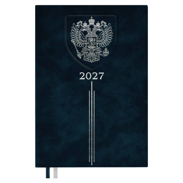 Ежедневник датированный 2027 А5 176 листов твердая обложка, кожзам Escalada Тиволи синий 73504 Феникс 10/20