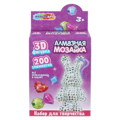 Мозаика алмазная фигурка - брелок Зайчик DIAFIGBUNNY-130708 МультиАрт Мозаика алмазная фигурка - брелок Зайчик DIAFIGBUNNY-130708 МультиАрт