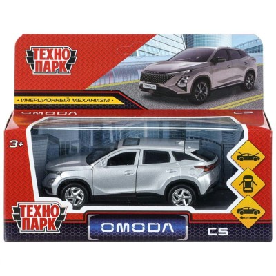 Технопарк Игрушка   Машина omoda c5 12 см, металл, открываются двери, капот, багажник, инерционная, серебристый C5-12-SR Китай
