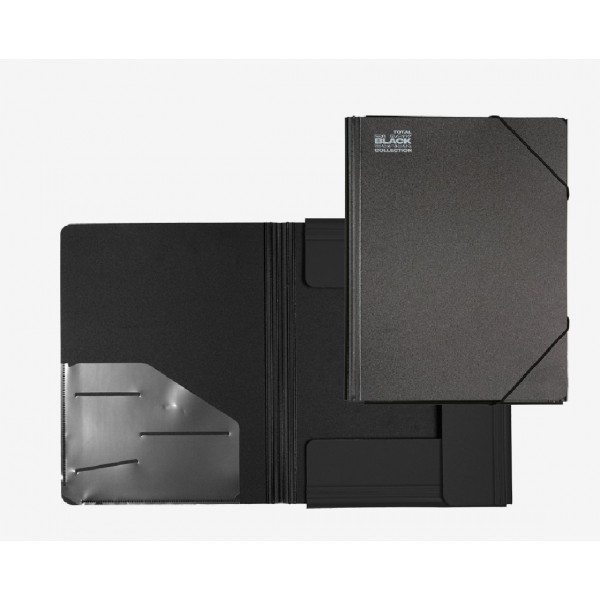 Папка на резинке А4 230х310х20мм 200мкм TOTAL BLACK 3070510 deVente 12/48
