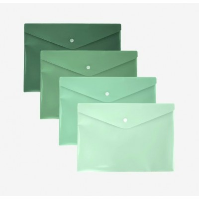Папка конверт на кнопке А4 33х23,5см 180мкм Degrade оттенки зеленого 3072544 deVente 4/120