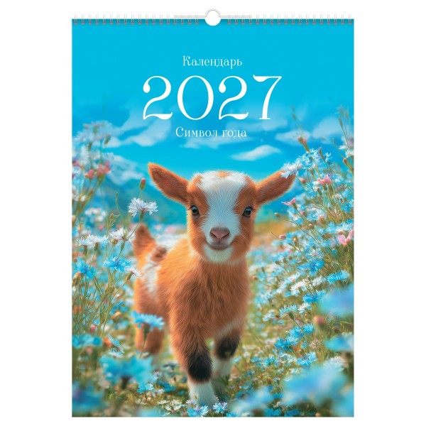 БиДжи/Календарь настенный перекидной на спирали 2027. Символ года 340 х 480мм/391317/