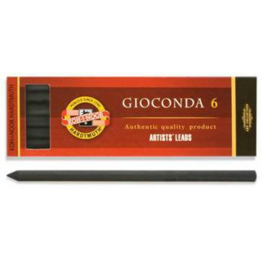 Сепия 6. Стержень микрографический 4864 Koh-i-Noor 5, 6мм, 2в, 6 шт/уп. Стержни Кохинор для цангового карандаша. Уголь Koh-i-Noor. Кохинор Джоконда.