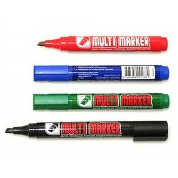 Маркер перманентный 5мм скошенный Multi Marker Chisel синий CPM-800CH Crown  207894