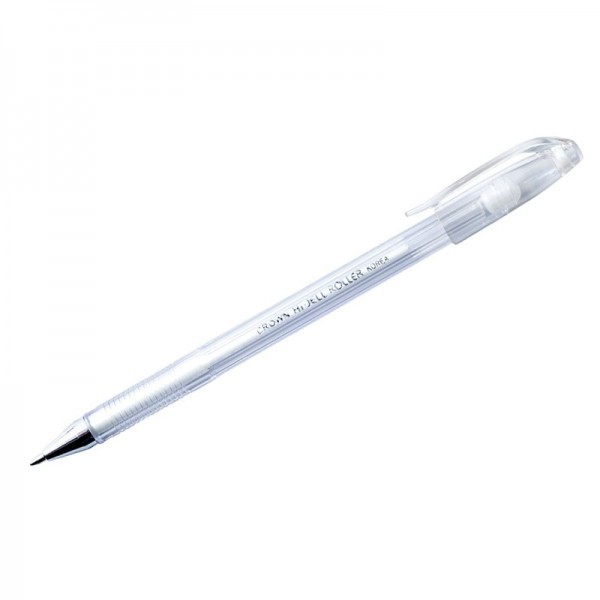 Ручка гелевая Hi-Jell Pastel пастель белая 0,8мм HJR-500P Crown 12/144/1152 001956