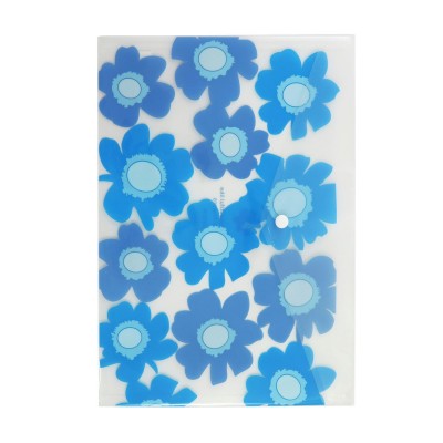Папка конверт на кнопке А4 180мкм Summer flower синяя A1830 Comix