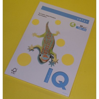 Бумага для ксерокса цветная А4 100 листов 80г/м2 IQ Color Intensive канареечно-желтая CY39,MC000376 Mondi