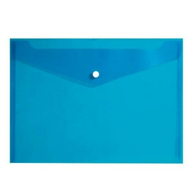Папка конверт на кнопке А4 150мкм прозрачная, синяя PK8015B inФормат 40559 10/100