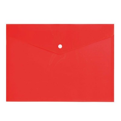 Папка конверт на кнопке А4 150мкм прозрачная, красная PK8015R inФормат 10/100 040558