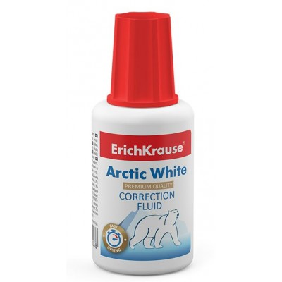 Корректор жидкость Arctic White 20мл с кистью 6 ErichKrause 10/480