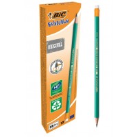Карандаш чернографитный HB Evolution 655HB 6-гранный, заточенный, с ластиком, пластиковый 8803323 Bic 12/1440