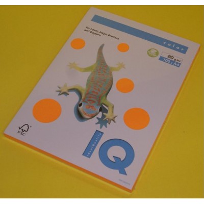 Бумага для ксерокса цветная А4 100л 80г/м2 IQ Color Neon оранжевый неон NEOOR  Mondi