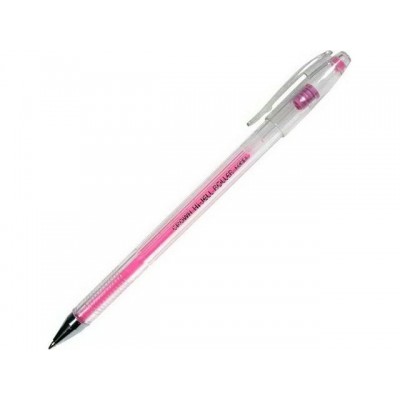 Ручка гелевая Hi-Jell Color розовая 0,7мм HJR-500H Crown