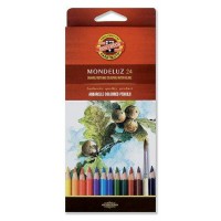 Карандаши цветные акварельные 24шт Mondeluz fruit 6-гранные, заточенные 3718/24 Koh-I-Noor 6/120 029673