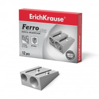 Точилка металлическая 2 отверстия Ferro серебряная 7075 ErichKrause 12/72/720