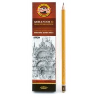 Карандаш чернографитный технический 8B 6-гранный, заточенный 1500-8B Koh-I-Noor 12/144 012415
