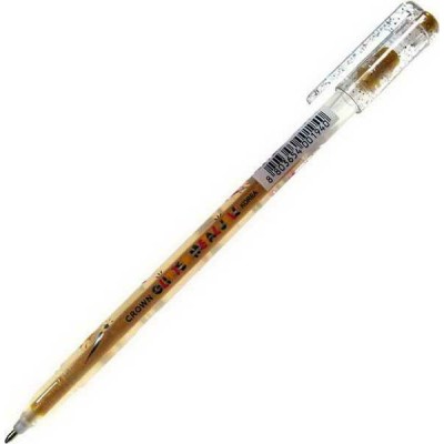 Ручка гелевая Люрекс золото 1мм D одноразовая MTJ-500GLS(D) Crown  069453