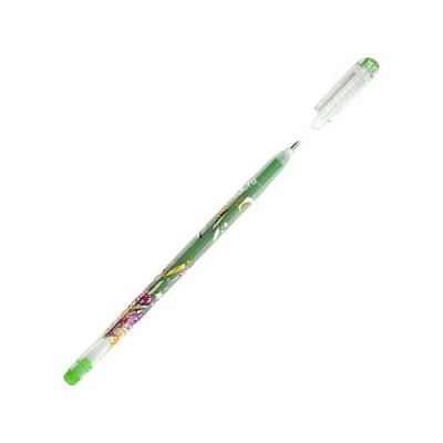 Ручка гелевая Люрекс светло-зеленая одноразовая MTJ-500GLS Crown