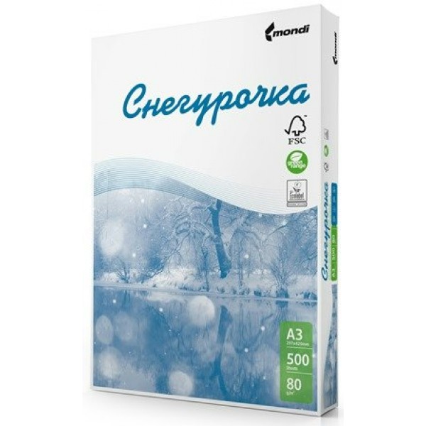 Бумага для ксерокса А4 500 листов 80г/м2 Снегурочка CIE146% 100мк 169 Класс С+ 20049 Сыктывкар