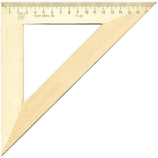 Треугольник деревянный 45гр 18см С15 Можга 50/750