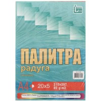 Бумага для ксер. цветная А4 100л 80г/м2 интенсив 5цв Палитра Радуга в т/у пленке 514186 Тюмень