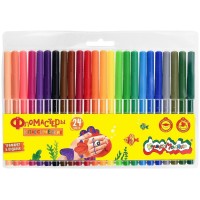 Фломастеры 24 цвета классические вентилируемый колпачок, упаковка блистер 3+ ФКМ24 Каляка-Маляка 12/96 063004