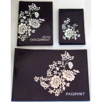 Обложка для паспорта кожа цветы борд. O-8-03 Обложка для паспорта кожа цветы борд. O-8-03