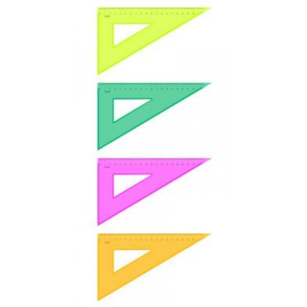 Треугольник пластиковый 30гр 18см неоновые цвета, прозрачный ТК47 Стамм 20/240 028399