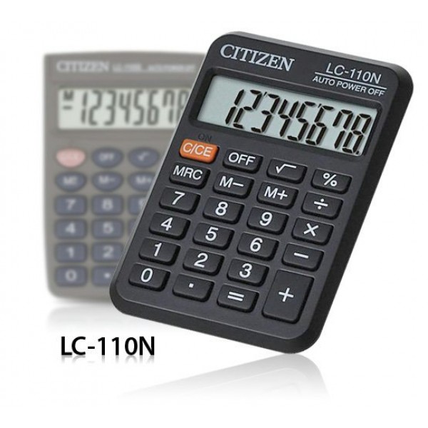 Калькулятор 8-разрядный LC-110NR карманный, черный 163393 Citizen  268470
