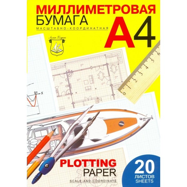 Бумага масштабная А4 20 листов папка линовка голубая ПМ/А4 Лилия  030012