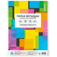 Вкладыш файл с перфорацией А4+ 100шт 30мкм Премиум 817136 Бюрократ  013Bkan2