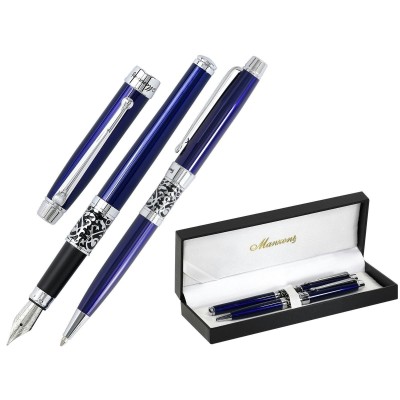 Ручка подарочная шариковая + перьевая Venezia синяя AP009BF060610 Manzoni  064957