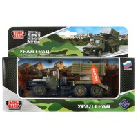 Технопарк Игрушка   Машина Урал Град 12 см, металл, открываются двери, инерция CT-1054М Китай