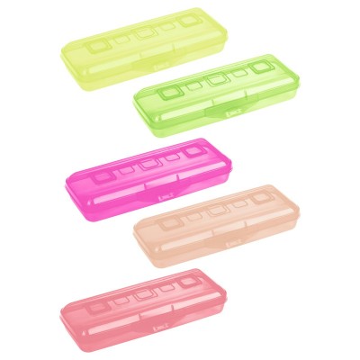 Пенал пластиковый 21х9х4см неоновые цвета ПН16 Стамм  233179