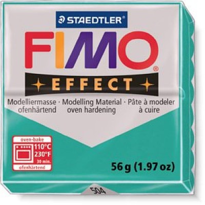 Пластика для запекания 56гр Fimo effect полупрозрачная зеленая 8020-504 Staedtler