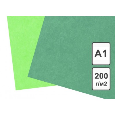 Картон цветной А1 200г/м2 тонированный зеленый КЦА1зел. Лилия  700002