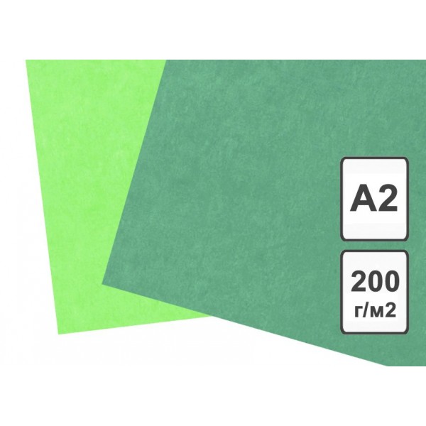 Картон цветной А2 200г/м2 тонированный зеленый КЦА2зел. Лилия  700006