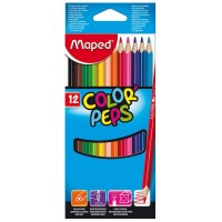 Карандаши цветные 12шт Colorpeps 3-гранные, ударопрочный грифель, картонная упаковка 183212 Maped 12/180 Карандаши цветные 12шт Colorpeps 3-гранные, ударопрочный грифель, картонная упаковка 183212 Maped 12/180
